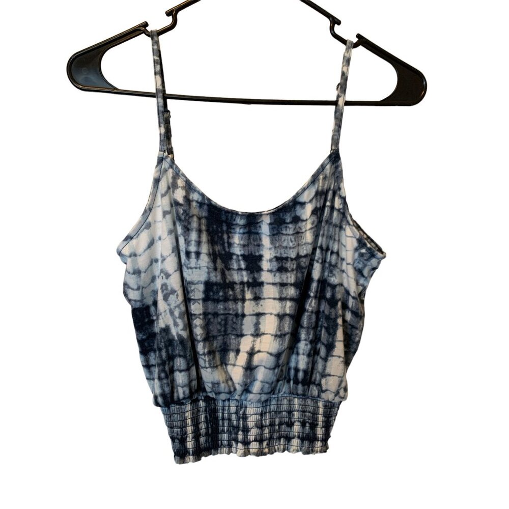 🍒 2/$20 🍒 Gray Blue Marble Crop Top Tank with Adjustable Straps sz M